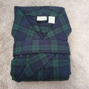 L.L. Bean man's XXL Blue and green robe 100%cotton